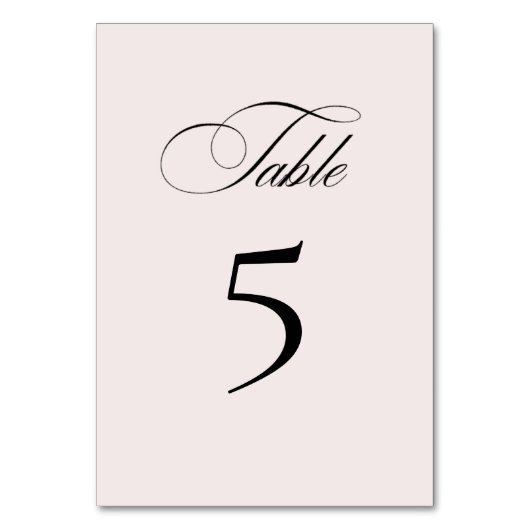 Formal Elegant Table Number Card Kaart (Voorkant)