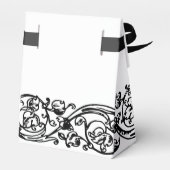 Formal Elegant Zwart-wit Favor Box Bedankdoosjes (Achterkant)