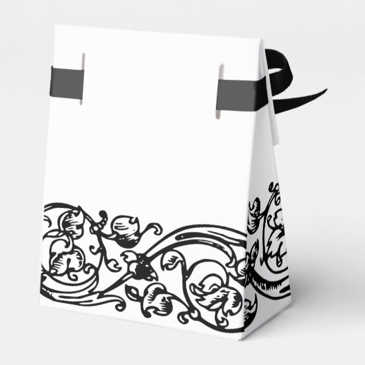 Formal Elegant Zwart-wit Favor Box Bedankdoosjes (Achterkant)