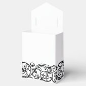 Formal Elegant Zwart-wit Favor Box Bedankdoosjes (Geopend)