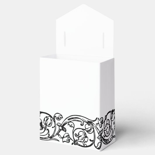Formal Elegant Zwart-wit Favor Box Bedankdoosjes (Geopend)