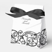 Formal Elegant Zwart-wit Favor Box Bedankdoosjes (Voorkant Zijde)