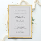 Formal Elevated Gold Ivory Modern Classic Wedding Kaart
