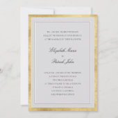 Formal Elevated Gold Ivory Modern Classic Wedding Kaart (Voorkant)