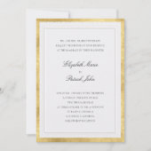 Formal Elevated Gold Pearl Modern Classic Wedding Kaart (Voorkant)