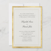 Formal Elevated Golden Ecru Modern Classic Wedding Kaart (Voorkant)