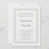 Formal Elevated Lys Ivory Modern Classic Wedding Kaart (Voorkant)