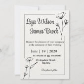 Formal Floral Crest Monogram Wedding Invitation Kaart (Voorkant)