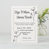 Formal Floral Crest Monogram Wedding Invitation Kaart (Staand voorkant)