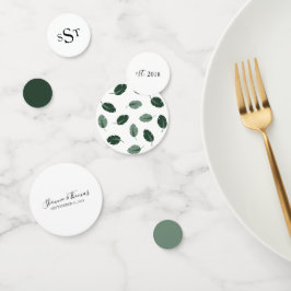 Formal Floral Tropical Green Leaf Wedding Confetti