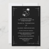 Formal Floral Wedding Crest QR Code Foto Kaart (Voorkant)
