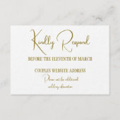 Formal Gold Black Tie Wedding Information  Kaart (Voorkant)