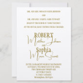 Formal Gold Black Tie Wedding Invitation Kaart (Voorkant)