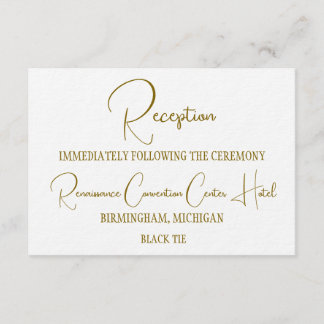 Formal Gold Black Tie Wedding Reception  Kaart