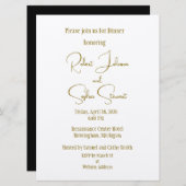 Formal Gold Black Tie Wedding Rehearsal  Kaart (Voorkant / Achterkant)