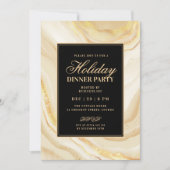Formal Gold Glam FAUX Marble Holiday Dinner  Kaart (Voorkant)