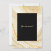 Formal Gold Glam FAUX Marble Holiday Dinner  Kaart (Achterkant)