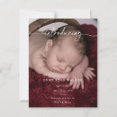 Formal Introducing Photo Baby Announcement Card (Voorkant)