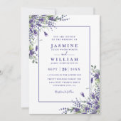Formal Lavender Eucalyptus Budget QR Code Wedding Kaart (Voorkant)