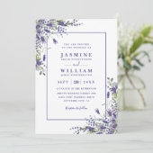 Formal Lavender Eucalyptus Budget QR Code Wedding Kaart (Staand voorkant)