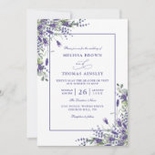 Formal Lavender Eucalyptus Budget QR Code Wedding Kaart (Voorkant)