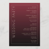 Formal Maroon Ceremony Program Programmakaart (Achterkant)