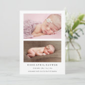 Formal Minimal Photo Baby Birth Announcement Card Kaart (Staand voorkant)