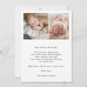 Formal Minimal Photo Baby Birth Announcement Card Kaart (Achterkant)