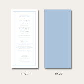 Formal Minimal Powder Blue Wedding Menu