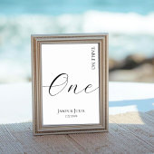 Formal Minimalist Script Black & White Wedding Kaart