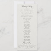 Formal Modern Classic Ecru Frame Wedding Program (Achterkant)