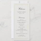 Formal Modern Classic Ecru Frame Wedding Program (Voorkant)