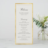 Formal Modern Classic Ecru Gold Wedding Program (Staand voorkant)