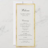Formal Modern Classic Ecru Gold Wedding Program (Voorkant)