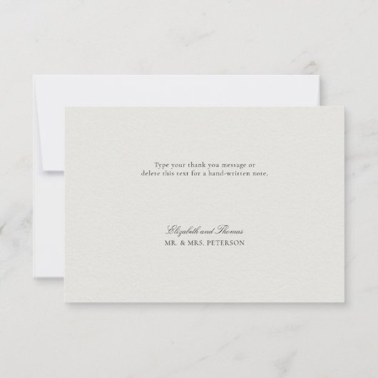 Formal Modern Classic Elevated Frame Ecru Wedding Bedankkaart (Achterkant)