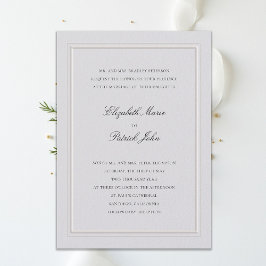 Formal Modern Classic Elevated Frame Ivory Wedding Kaart