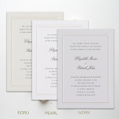 Formal Modern Classic Elevated Frame Ivory Wedding Kaart