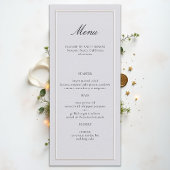 Formal Modern Classic Elevated Frame Ivory Wedding Menu