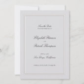 Formal Modern Classic Elevated Frame Ivory Wedding Save The Date (Voorkant)