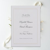 Formal Modern Classic Elevated Frame Ivory Wedding Save The Date