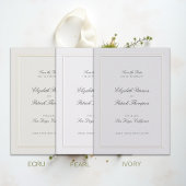 Formal Modern Classic Elevated Frame Ivory Wedding Save The Date