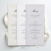 Formal Modern Classic Elevated Frame Pearl Wedding Menu