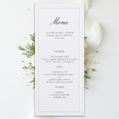 Formal Modern Classic Elevated Frame Pearl Wedding Menu