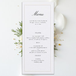 Formal Modern Classic Elevated Frame Pearl Wedding Menu