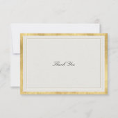 Formal Modern Classic Elevated Gold Ecru Wedding Bedankkaart (Voorkant)