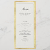 Formal Modern Classic Elevated Gold Ecru Wedding Menu (Voorkant)
