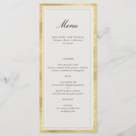 Formal Modern Classic Elevated Gold Ecru Wedding Menu