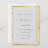 Formal Modern Classic Elevated Gold Ivory Wedding Kaart (Voorkant)