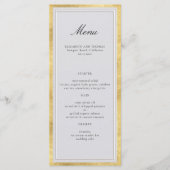Formal Modern Classic Elevated Gold Ivory Wedding Menu (Voorkant)