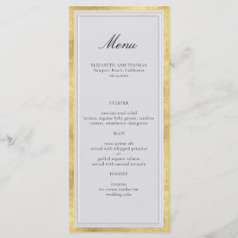 Formal Modern Classic Elevated Gold Ivory Wedding Menu